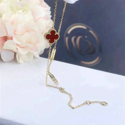 ®Glow Jewelry®クローバー カーネリアン シングル フラワー ブレスレット
