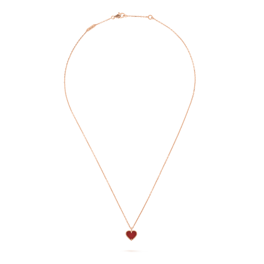 Glow Jewelry „SWEET CLOVER CARNELIAN HEART NECKLACE“