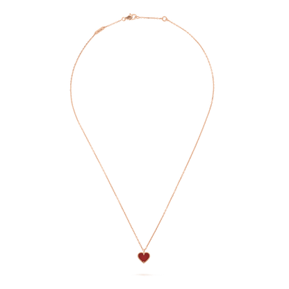 Glow Jewelry „SWEET CLOVER CARNELIAN HEART NECKLACE“
