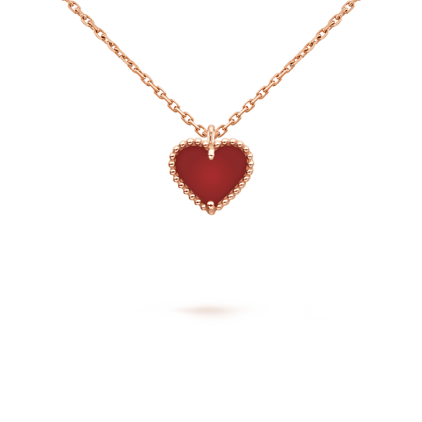 Glow Jewelry „SWEET CLOVER CARNELIAN HEART NECKLACE“