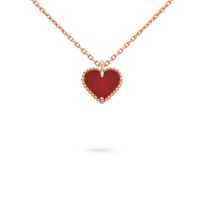Glow Jewelry „SWEET CLOVER CARNELIAN HEART NECKLACE“