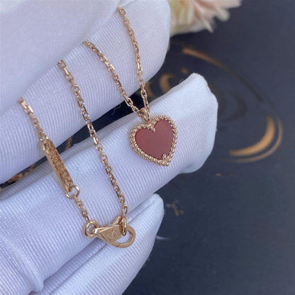 Glow Jewelry „SWEET CLOVER CARNELIAN HEART NECKLACE“