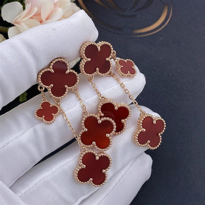 ¡®Glow Jewelry¡¯CLOVER EARRINGS CARNELIAN 4 MOTIFS PINK GOLD
