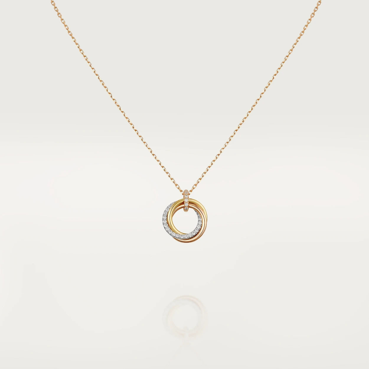 „Glow Jewelry“ TRINITY HALSKETTE SILBER GOLD ROTGOLD DIAMANTEN