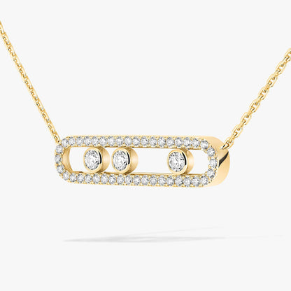 [Glow Jewelry] Move Pave_ Rose Gold Diamond Necklace