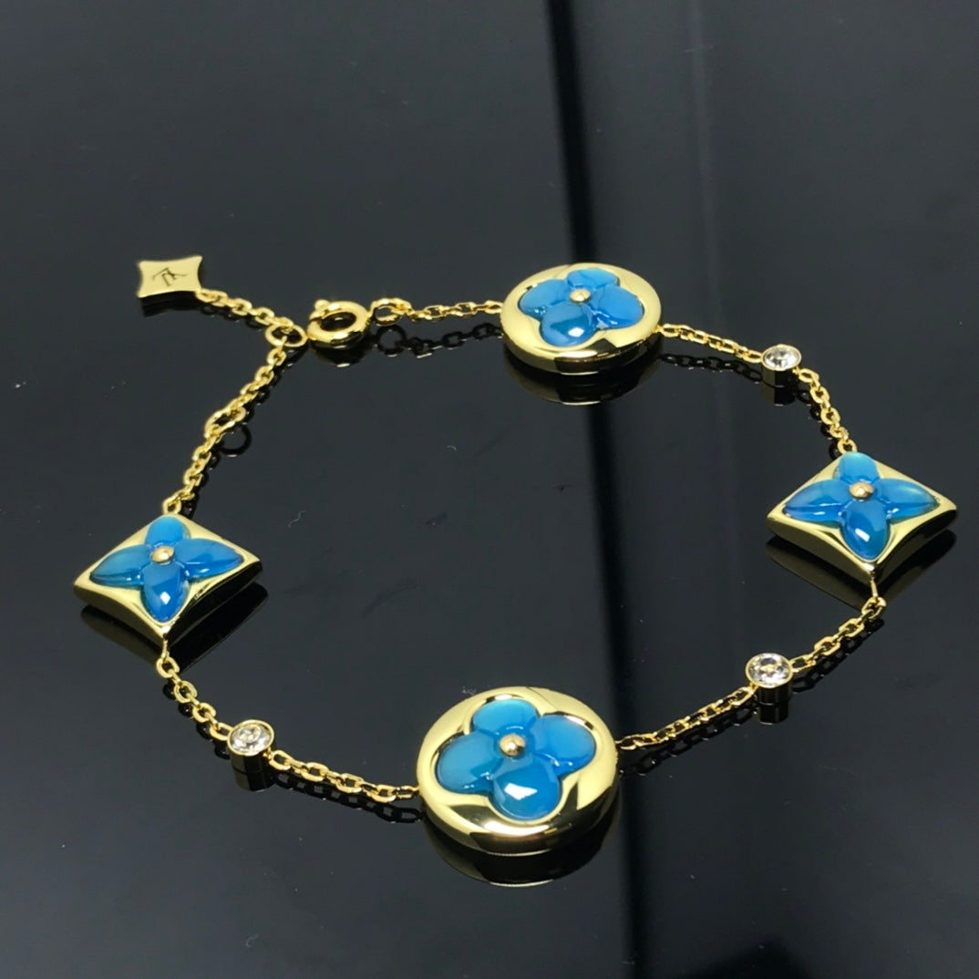 „Glow Jewelry“ STERN UND SONNE 4 MOTIV BLAUES ARMBAND