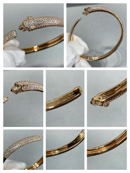 [Glow Jewelry]PANTHERE FULL DIAMOND OPEN BRACELET