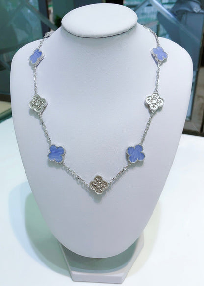 ¡®Glow Jewelry¡¯KLEE 10 MOTIVE CHALCEDON DIAMANTEN SILBERHALSKETTE