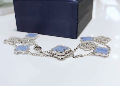¡®Glow Jewelry¡¯KLEE 10 MOTIVE CHALCEDON DIAMANTEN SILBERHALSKETTE
