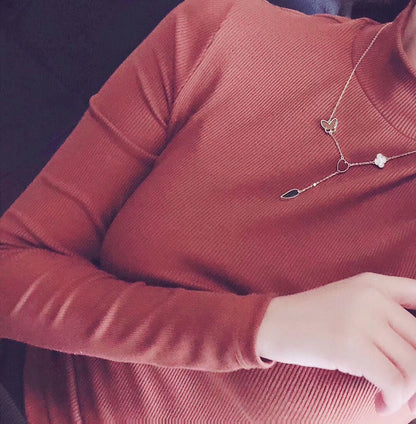 ®グロウジュエリー®ラッキー スプリング 4モチーフ ローズゴールド ネックレス
