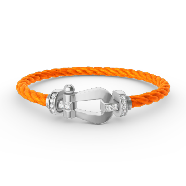 [Glow Jewelry]FORCE LARGE HORSESHOE HALF DIAMOND BRACELET SILVER