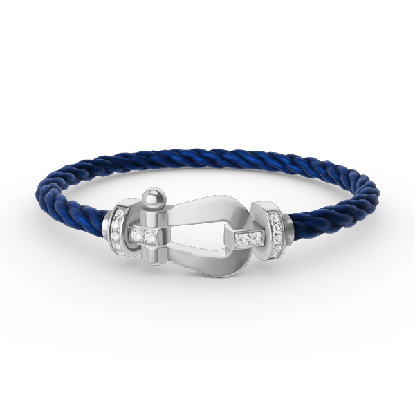 [Glow Jewelry]FORCE LARGE HORSESHOE HALF DIAMOND BRACELET SILVER
