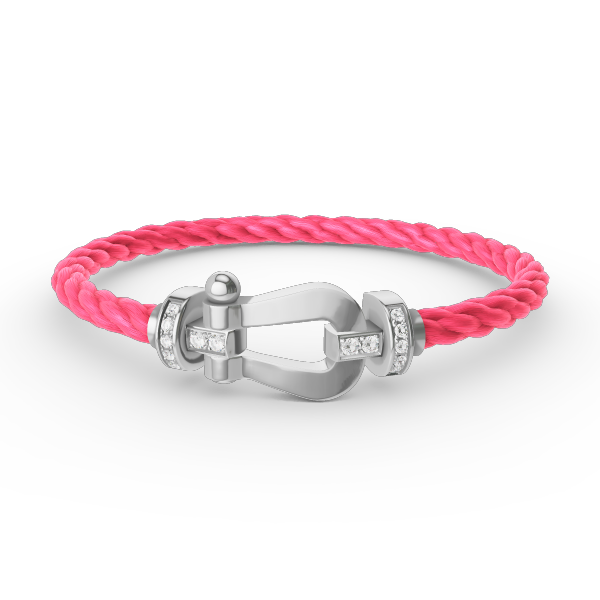 [Glow Jewelry]FORCE LARGE HORSESHOE HALF DIAMOND BRACELET SILVER