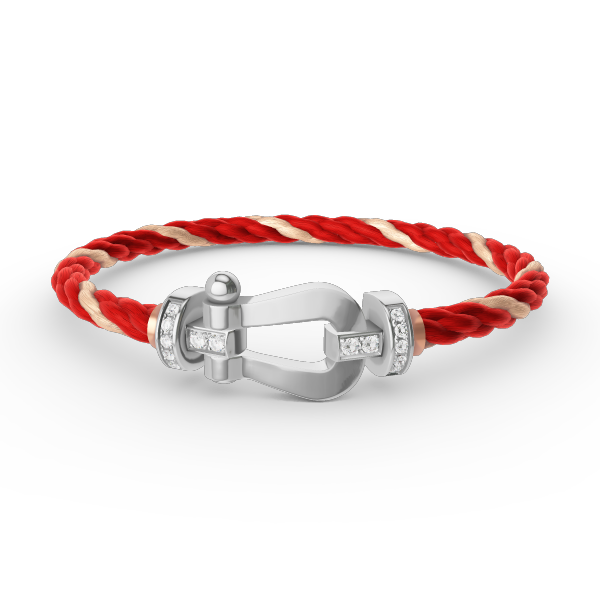 [Glow Jewelry]FORCE LARGE HORSESHOE HALF DIAMOND BRACELET SILVER