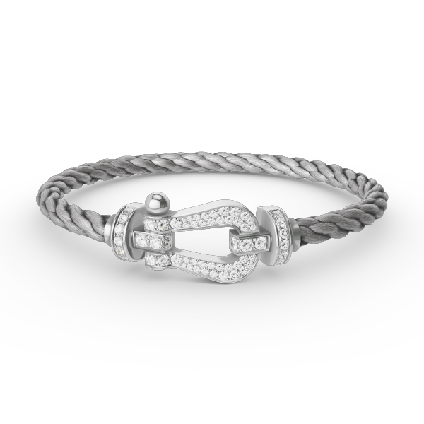 [Glow Jewelry]FORCE LARGE HORSESHOE FULL DIAMOND BRACELET SILVER