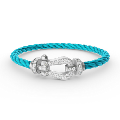 [Glow Jewelry]FORCE LARGE HORSESHOE FULL DIAMOND BRACELET SILVER