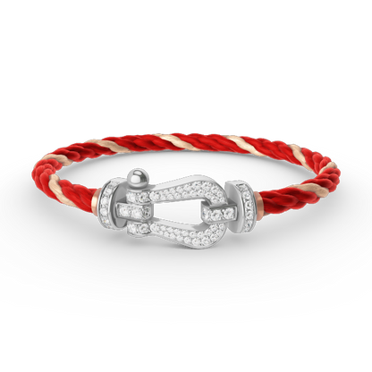 [Glow Jewelry]FORCE LARGE HORSESHOE FULL DIAMOND BRACELET SILVER