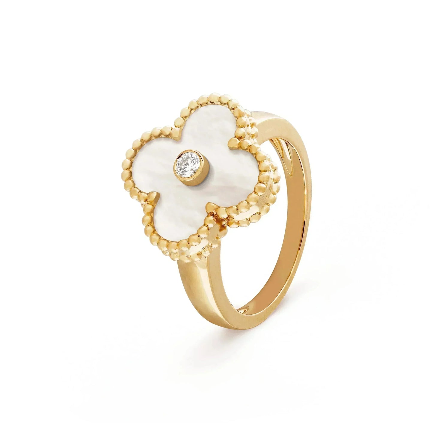 ¡®Glow Jewelry¡¯CLOVER PINK MOP RING GOLD DIAMOND