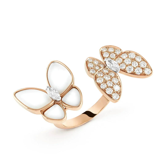 „Glow Jewelry“ ZWILLINGS-SCHMETTERLING-DIAMANT-MOP-RING