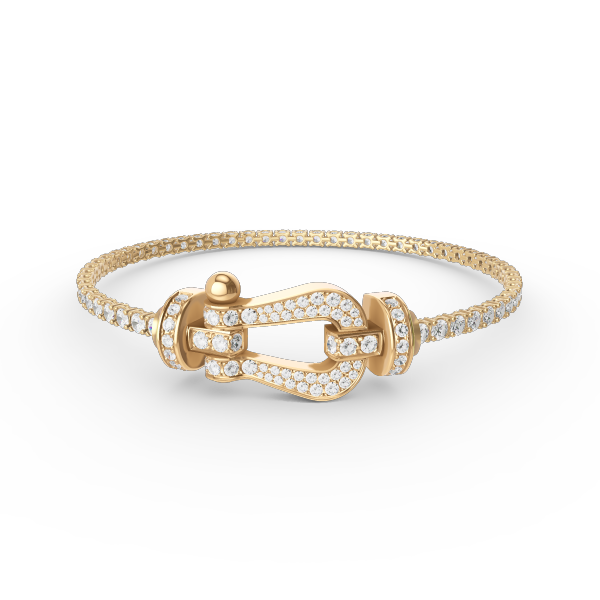 [Glow Jewelry]FORCE  LARGE HORSESHOE FULL DIAMOND TENNIS BRACELET